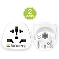 LENCENT 2x Adaptador Enchufe UK-Ingles-Reino Unido-US-Americano-Australia-Cina-Chino-China-Japonés-Suiza y así a Europeo…